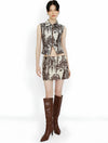 Zip Top Brown Willow | Chaleco Estampado Sauce