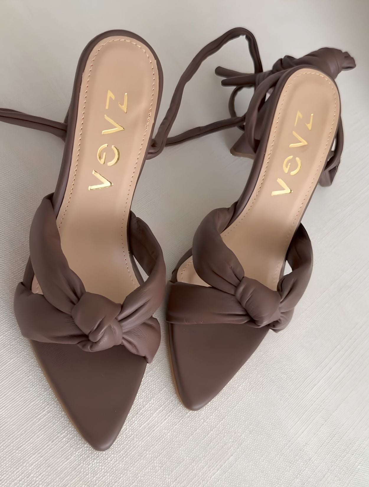 Tacón Puffi Zaga | Tacón en Cuero Chocolate para Mujer