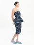 Helios Strapless Peplum Estampado Azul | Circe