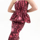 Helios Strapless Pink Estampado Hongos | Circe
