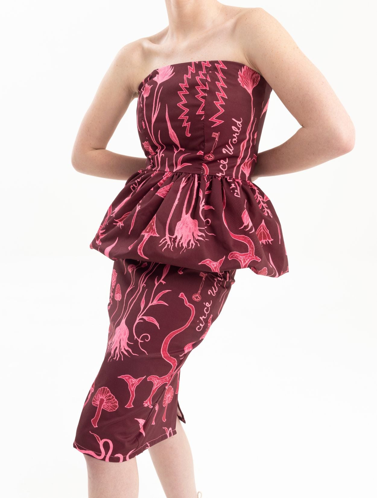 Helios Strapless Pink Estampado Hongos | Circe