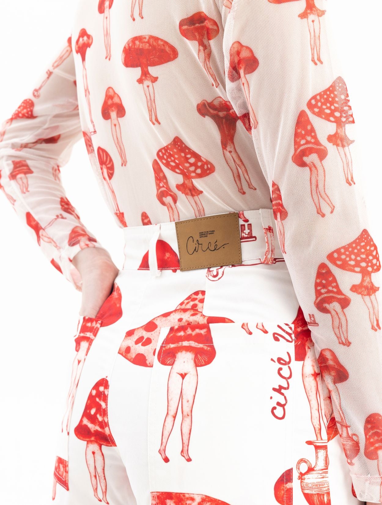 Amanita Pant Tiro Alto Estampado Hongos | Circe