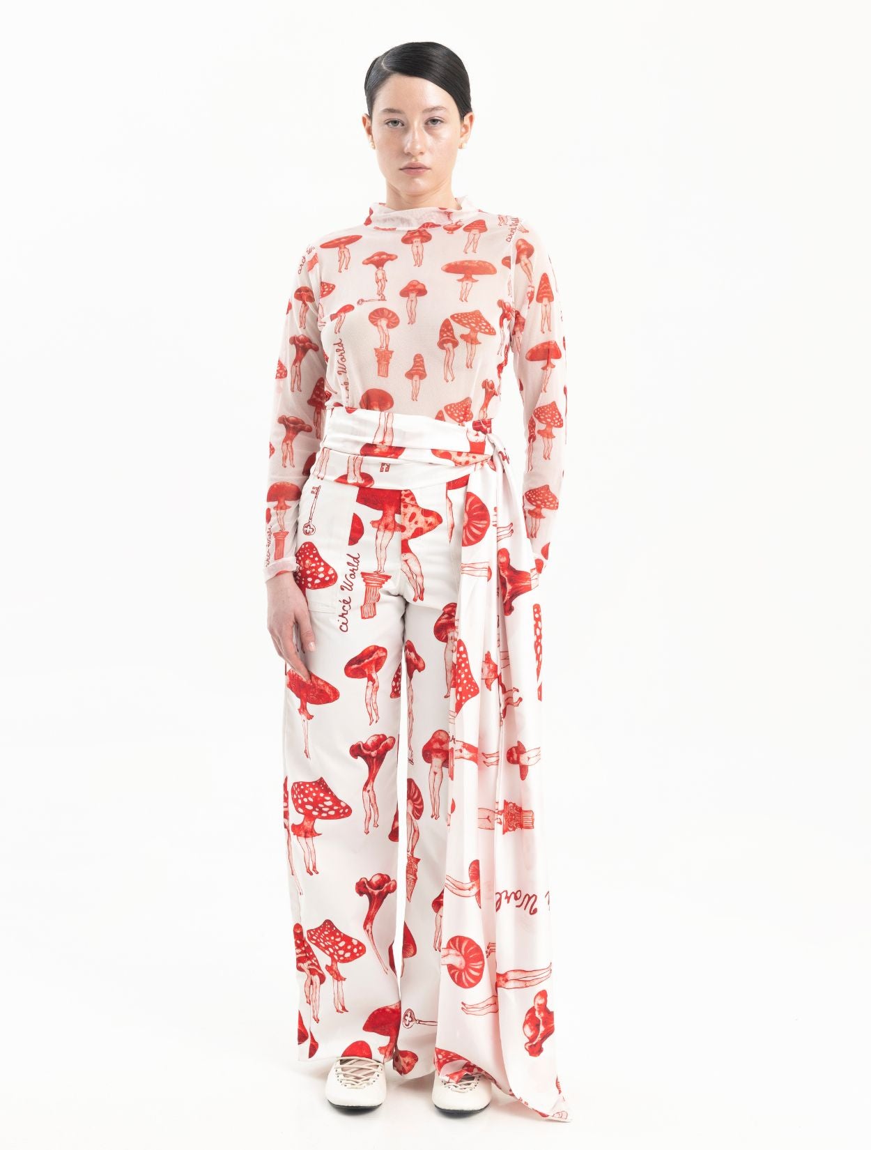 Amanita Pant Tiro Alto Estampado Hongos | Circe