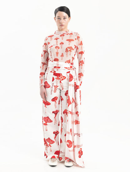 Amanita Pant Tiro Alto Estampado Hongos | Circe