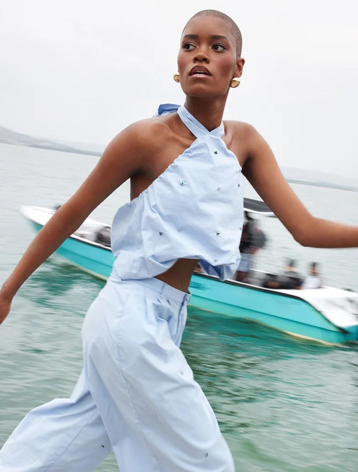 Pescao'Top Azul | Top de algodón para mujer | Chiflado