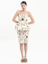 Helios Strapless Peplum Estampado Azul | Circe