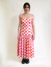 Trust Dress | Vestido Midi Cuadros Naranja y Rosa