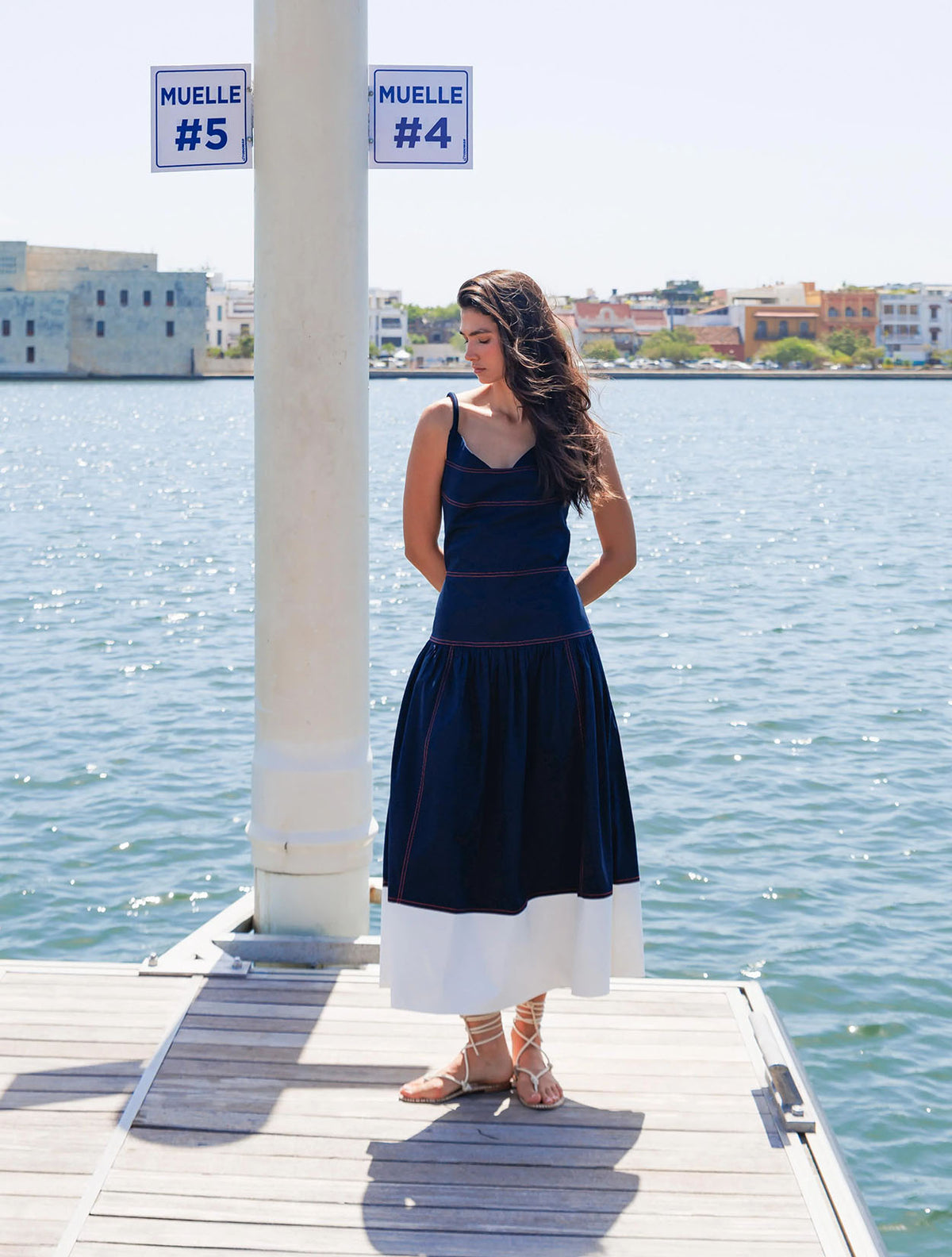 Vestido Algodón con Pespuntes | Vestido Mujer | Diana Buelvas
