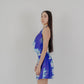 Vestido Magnolia Mini de Santo Azul en color Nite corto con diseño estructural para mujer – Moda colombiana de lujo contemporáneo | Casa Precis, Concept Store