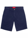 Bermuda de Lino Premium Azul Oscuro de Corte Clásico y Diseño de Autor de la marca colombiana Red Flag x Casa Precis, Concept Store