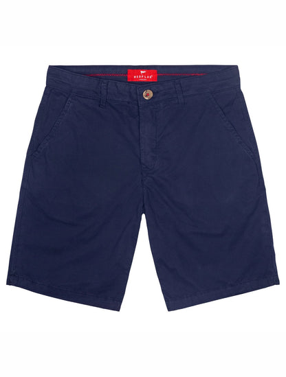 Bermuda de Lino Premium Azul Oscuro de Corte Clásico y Diseño de Autor de la marca colombiana Red Flag x Casa Precis, Concept Store