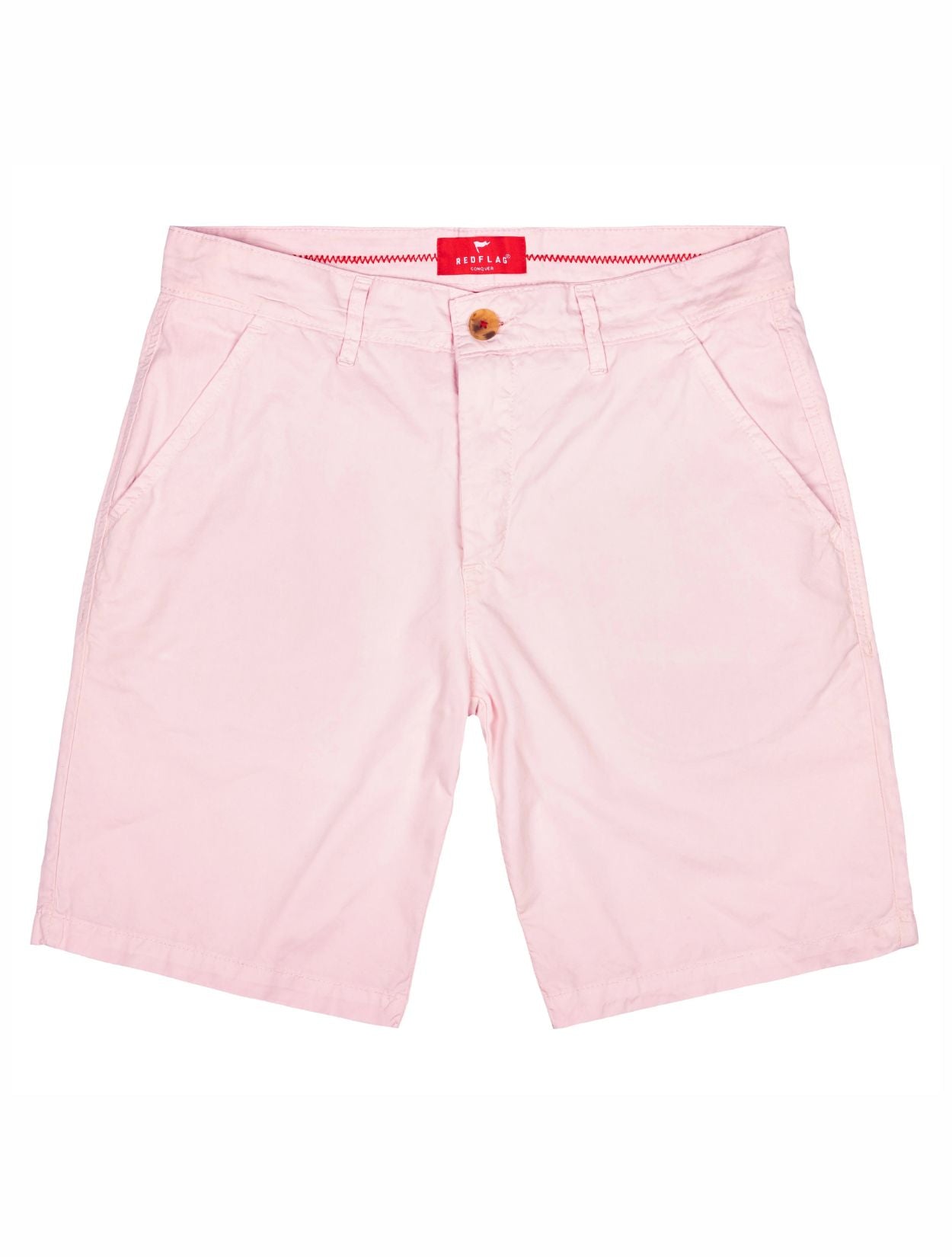 Bermuda de lino premium en color rosado de la marca Red Flag – Ropa de verano de lujo y diseño de autor hecho en Colombia | Casa Precis, Concept Store