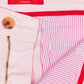 Bermuda de lino premium en color rosado de la marca Red Flag – Ropa de verano de lujo y diseño de autor hecho en Colombia | Casa Precis, Concept Store