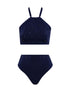 Set de bikini completo Actinia Deep Blue de la marca Barcés con top estructurado y panty a juego en azul profundo – Vestido de baño de lujo artesanal hecho en Colombia | Casa Precis, Concept Store