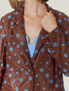 Embroidered Brown & Blue Blazer | Blazer Bordado Marrón y Azul | The Good Neighbor