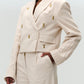 Blazer Huitaca | Blazer Beige con Detalles Dorados
