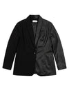Wallis Blazer de la marca Décadas en color oscuro con detalle posterior de flor en alto relieve tridimensional de alta costura – Blazer sastrero de lujo de autor hecho en Colombia | Casa Precis, Concept Store