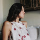 Blusa de seda pura con cuello alto y estampado de bolas de la marca Diana Buelvas – Moda colombiana de lujo contemporáneo y diseño atemporal | Casa Precis, Concept Store