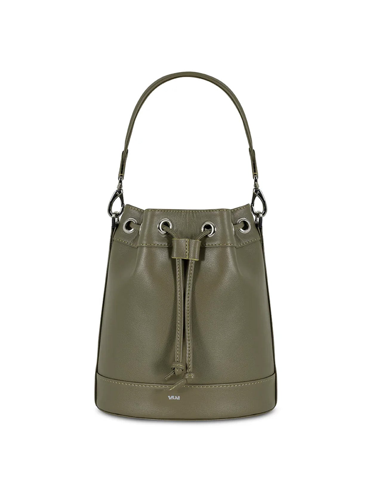 Bolso Naomi de VLN tipo bucket en cuero color verde con doble correa removible para mujer – Moda colombiana de diseño | Casa Precis, Concept Store