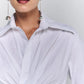 Camisa La Inmersión de la marca Viviana Ramírez con silueta volumétrica de diseño de autor y acabados de alta sastrería – Blusa de lujo hecha en Colombia | Casa Precis, Concept Store