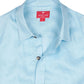 Camisa de lino premium en color azul claro de manga larga de la marca Red Flag – Ropa de lujo en fibras naturales y diseño de autor hecho en Colombia | Casa Precis, Concept Store
