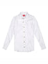 Camisa de lino premium en color blanco de manga larga de la marca Red Flag – Ropa de lujo en fibras naturales y diseño de autor hecho en Colombia | Casa Precis, Concept Store
