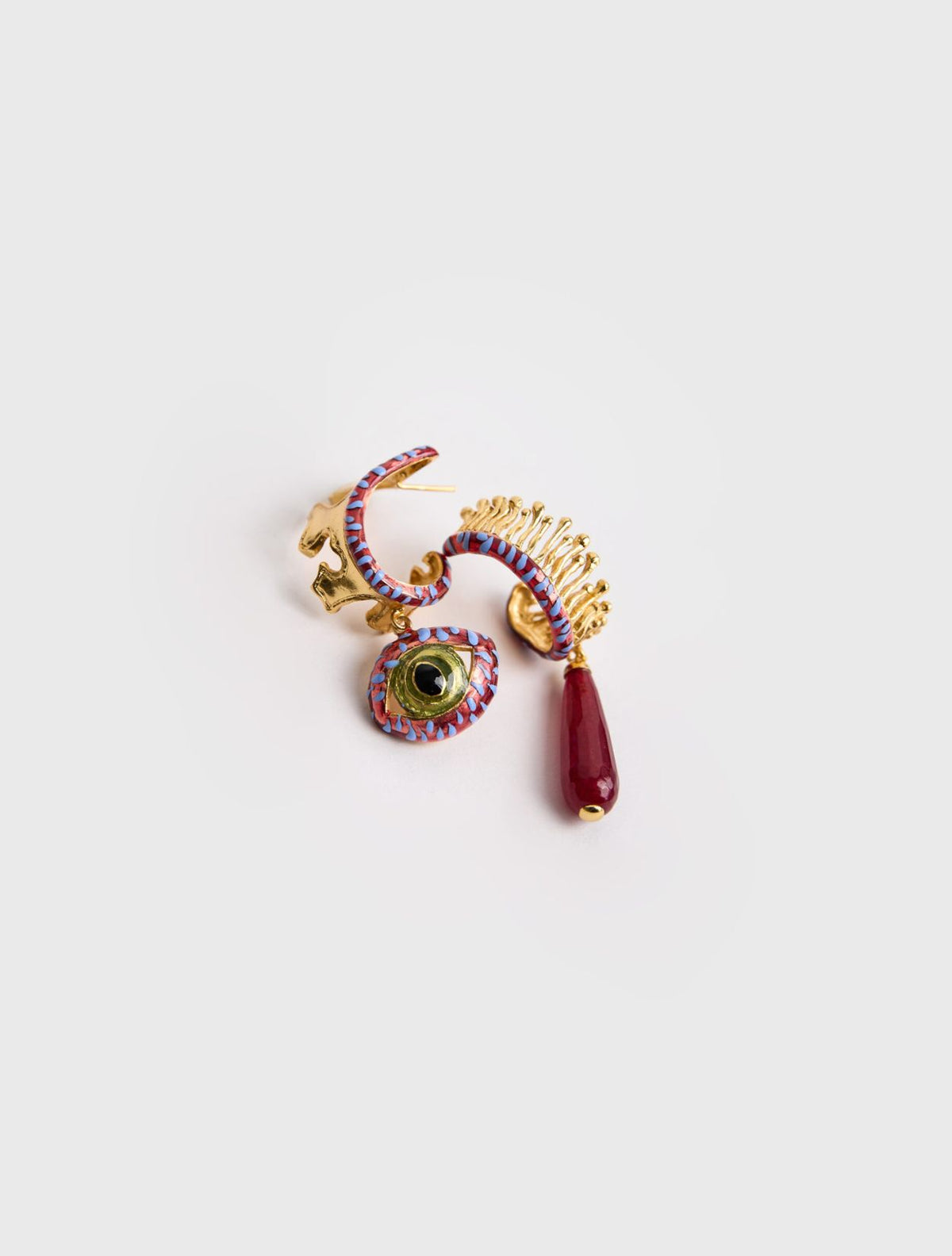 Candongas Gato Gota Burdeos | Joyería Contemporánea | Sara y Flora