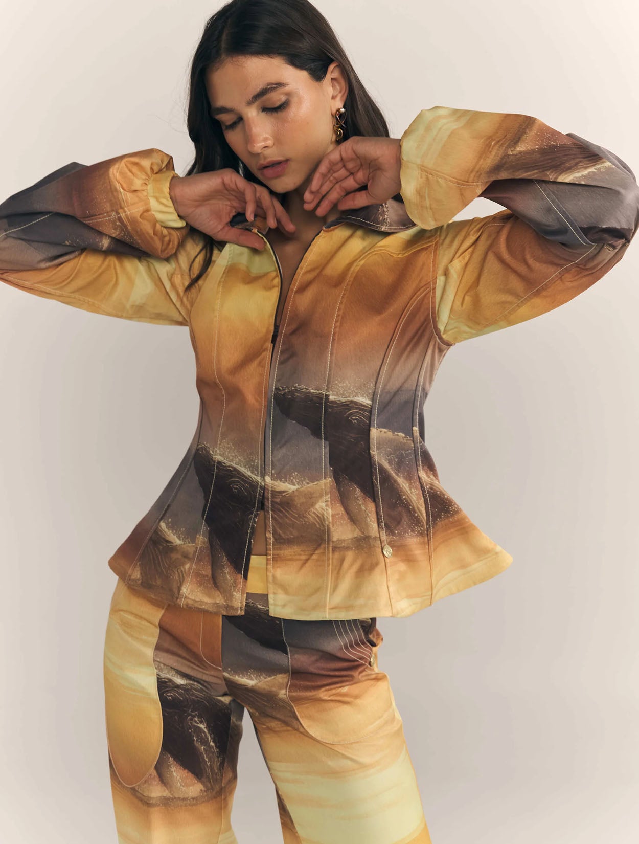 Chaqueta Beluga Atardecer para mujer | Chaqueta Estructurada de Zierra Leona