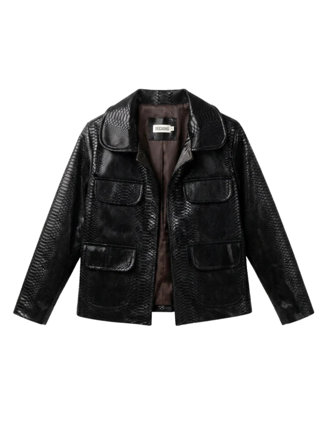 Moss Jacket de la marca Décadas con silueta estructurada sastrera y apliques de flores en alto relieve tridimensional – Chaqueta de lujo de autor hecha en Colombia | Casa Precis, Concept Store