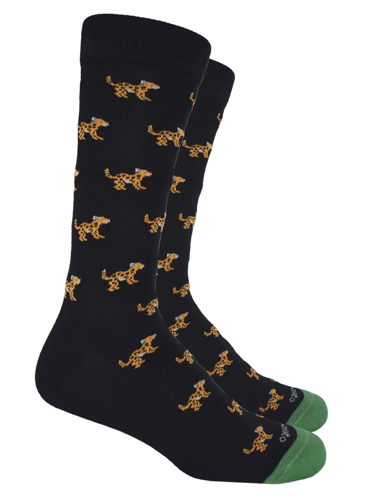 Medias color azul vibrante con bordado de leopardos de la marca Bassto – Accesorios de moda colombiana de lujo y diseño gráfico de autor | Casa Precis, Concept Store