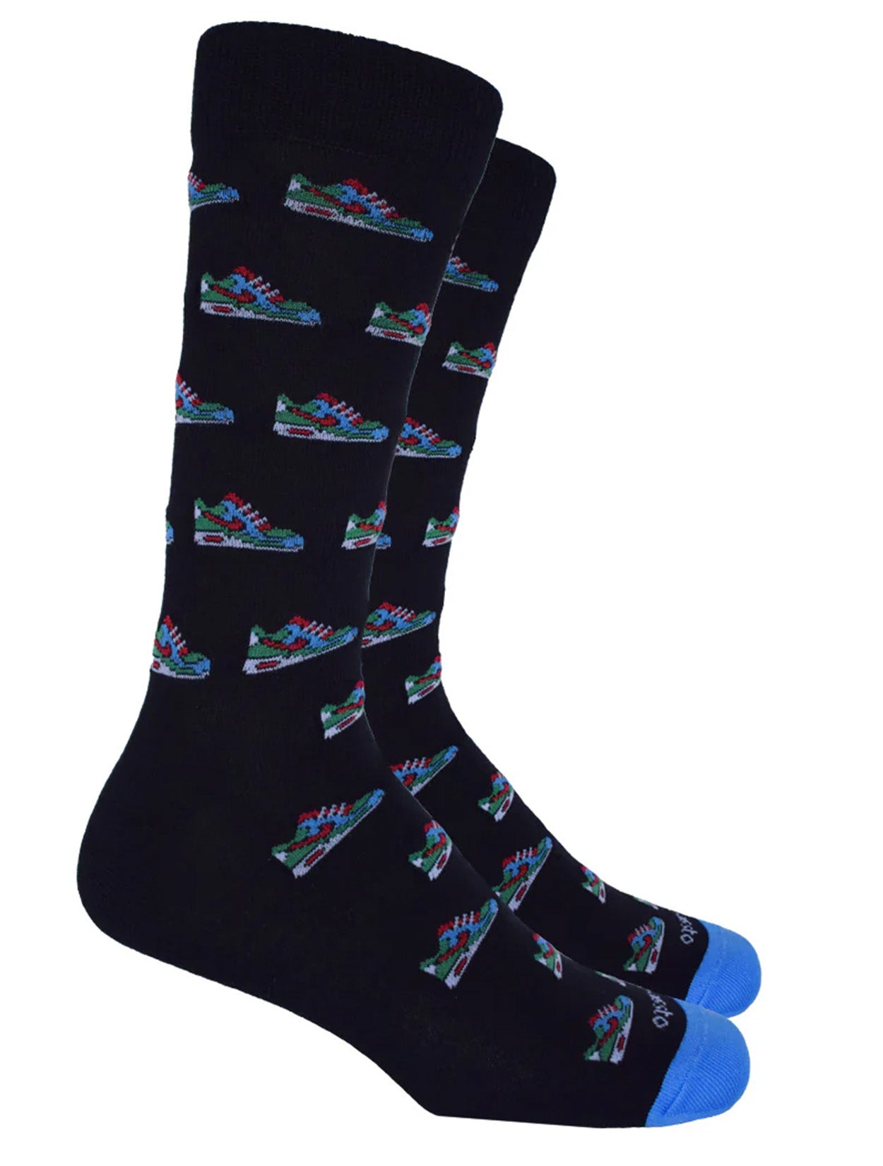 Medias color negro con bordado de raquetas de tenis de la marca Bassto – Accesorios de moda colombiana de lujo y diseño gráfico deportivo | Casa Precis, Concept Store