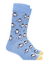 Medias color azul con bordado de pingüinos de la marca Bassto – Accesorios de moda colombiana de lujo y diseño gráfico de autor | Casa Precis, Concept Store