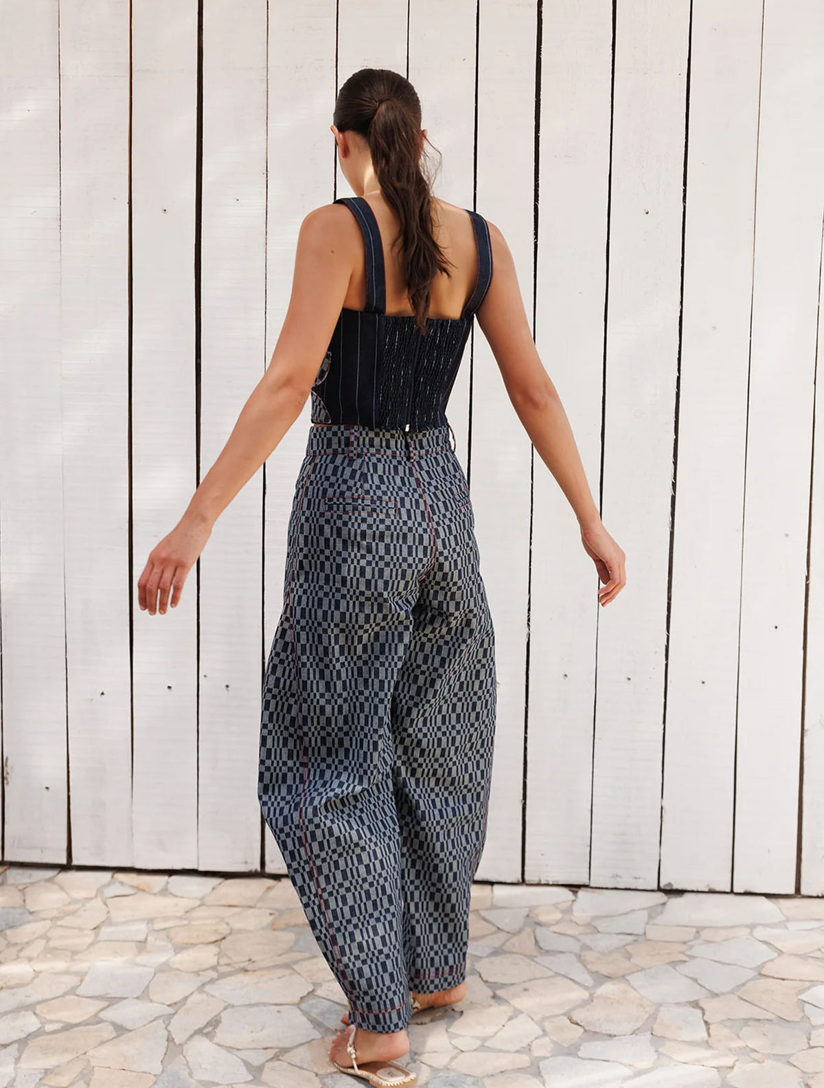 Pantalón Barrel Cuadros | Pantalón Femenino de Diseño | Diana Buelvas