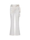 Pantalón fluido Cyanea Pants Ivory de la marca Barcés en tono marfil con bota ancha wide-leg y tiro alto – Pantalón de resortwear de lujo hecho en Colombia | Casa Precis, Concept Store