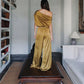 Pantalón de bota ancha en seda pura de la marca Diana Buelvas con caída fluida y tiro alto – Moda colombiana de lujo y elegancia para eventos | Casa Precis, Concept Store