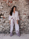 Pantalón Palenque de la marca Bianco con diseño geométrico y corte de autor – Pantalón de lujo y diseño artesanal hecho en Colombia | Casa Precis, Concept Store