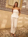 Pantalón de silueta relajada modelo Puerto Sol de la marca Juliamar – Ropa de lujo para vacaciones y diseño de autor hecho en Colombia | Casa Precis, Concept Store