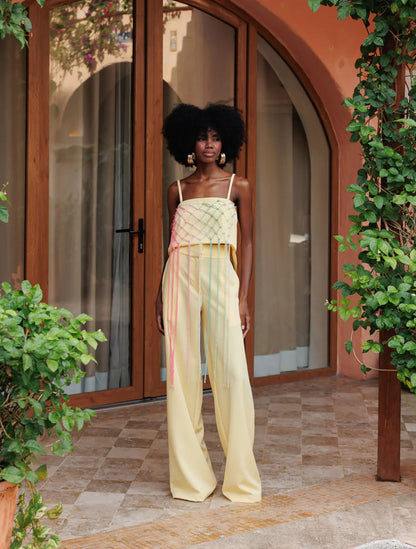 Sole Pant de la marca Bianco con diseño sastrero estructural y silueta de tiro alto – Pantalón de lujo y diseño de autor hecho en Colombia | Casa Precis, Concept Store