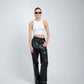 Pantalón Ape de la marca A MO DO MIO con silueta sastrera fluida de diseño de autor contemporáneo – Pantalón de lujo hecho en Colombia | Casa Precis, Concept Store