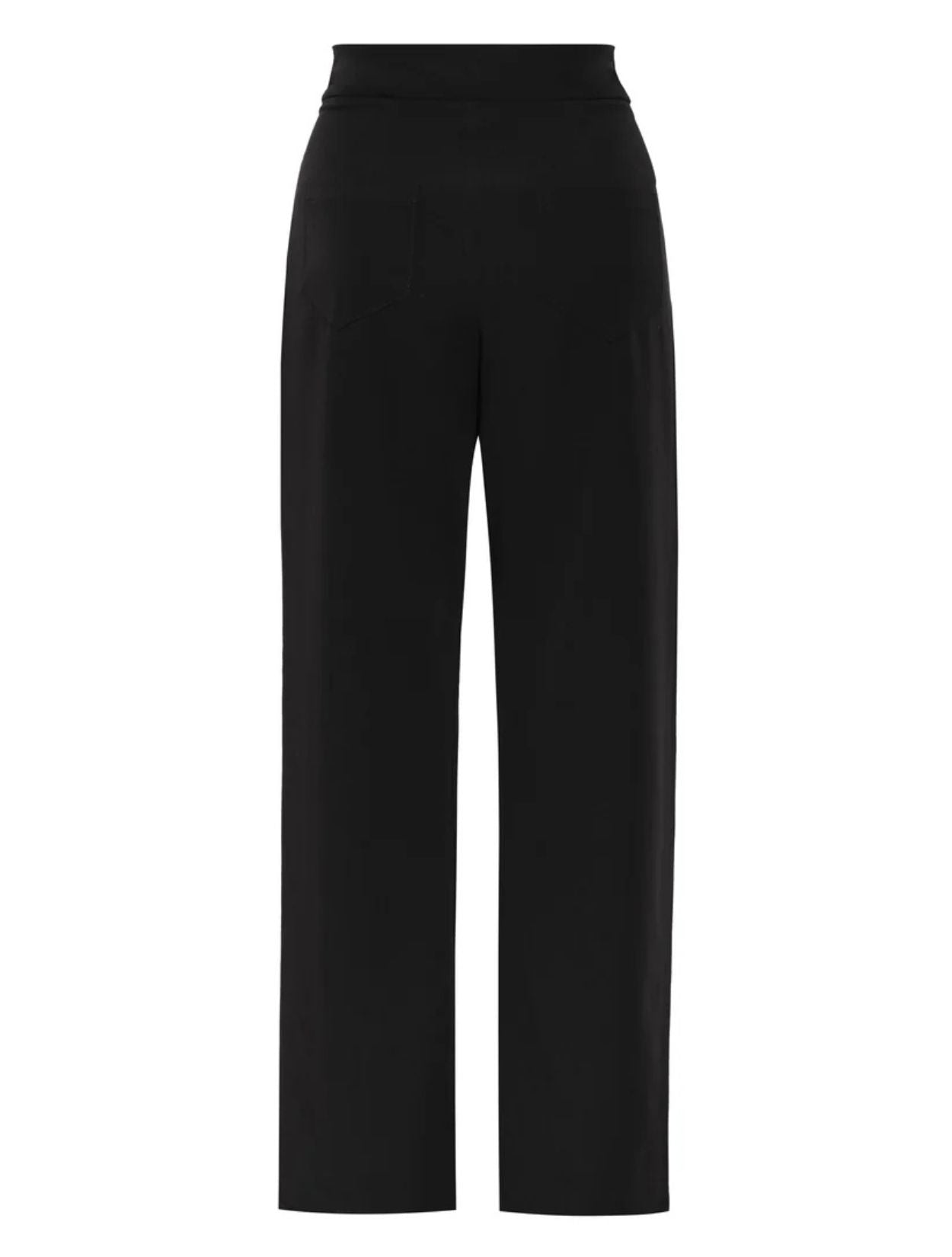 Greta Pants de la marca Décadas de tiro alto y bota ancha con detalle de flor en alto relieve tridimensional – Pantalón sastrero de lujo hecho en Colombia | Casa Precis, Concept Store