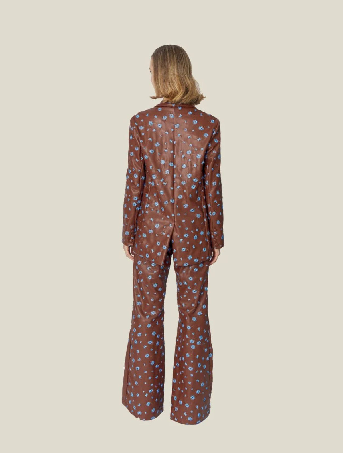 Embroidered Brown & Blue Pants | Pantalón Bordado Marrón y Azul | The Good Neighbor