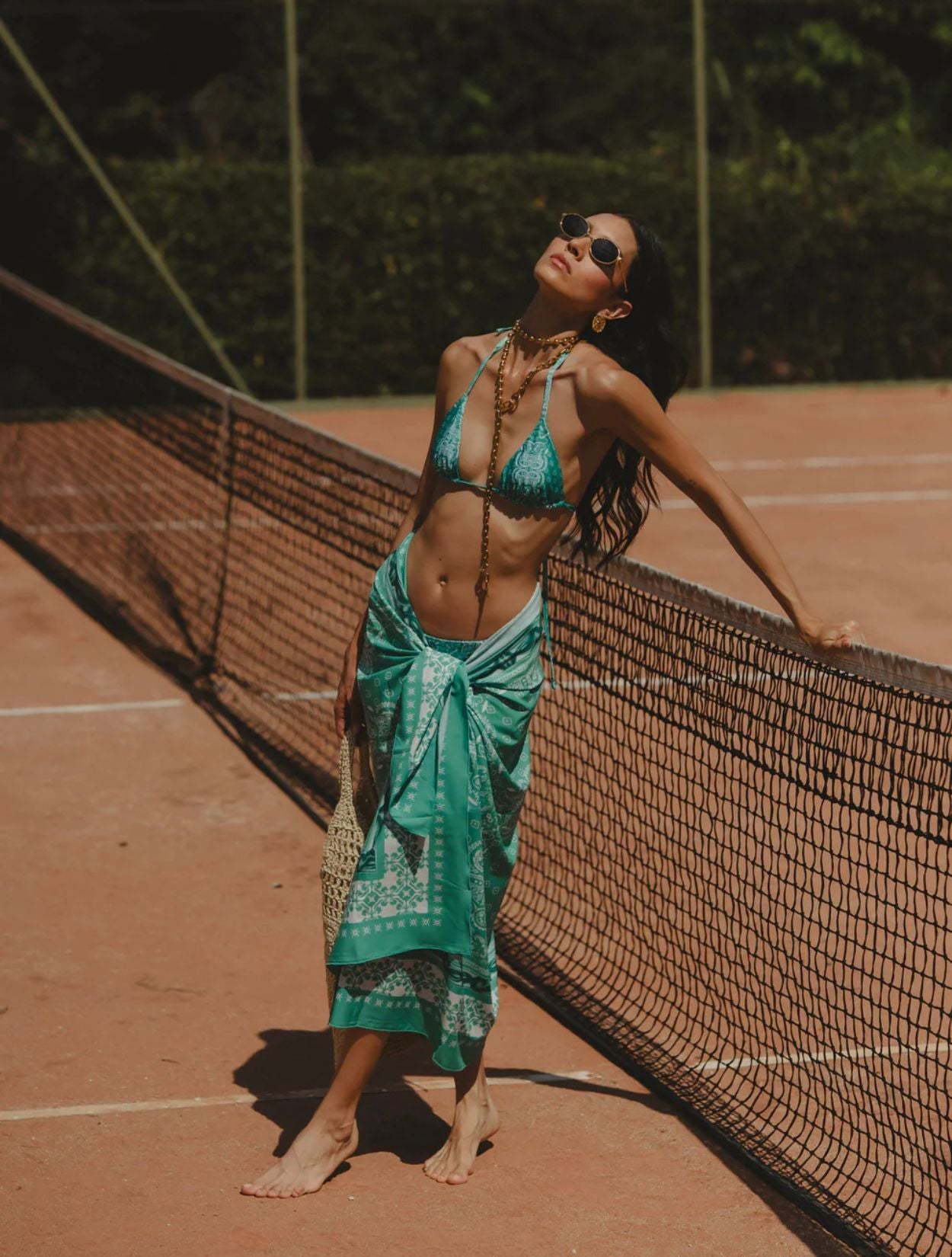 PAREO BANDANA GREEN BEACH