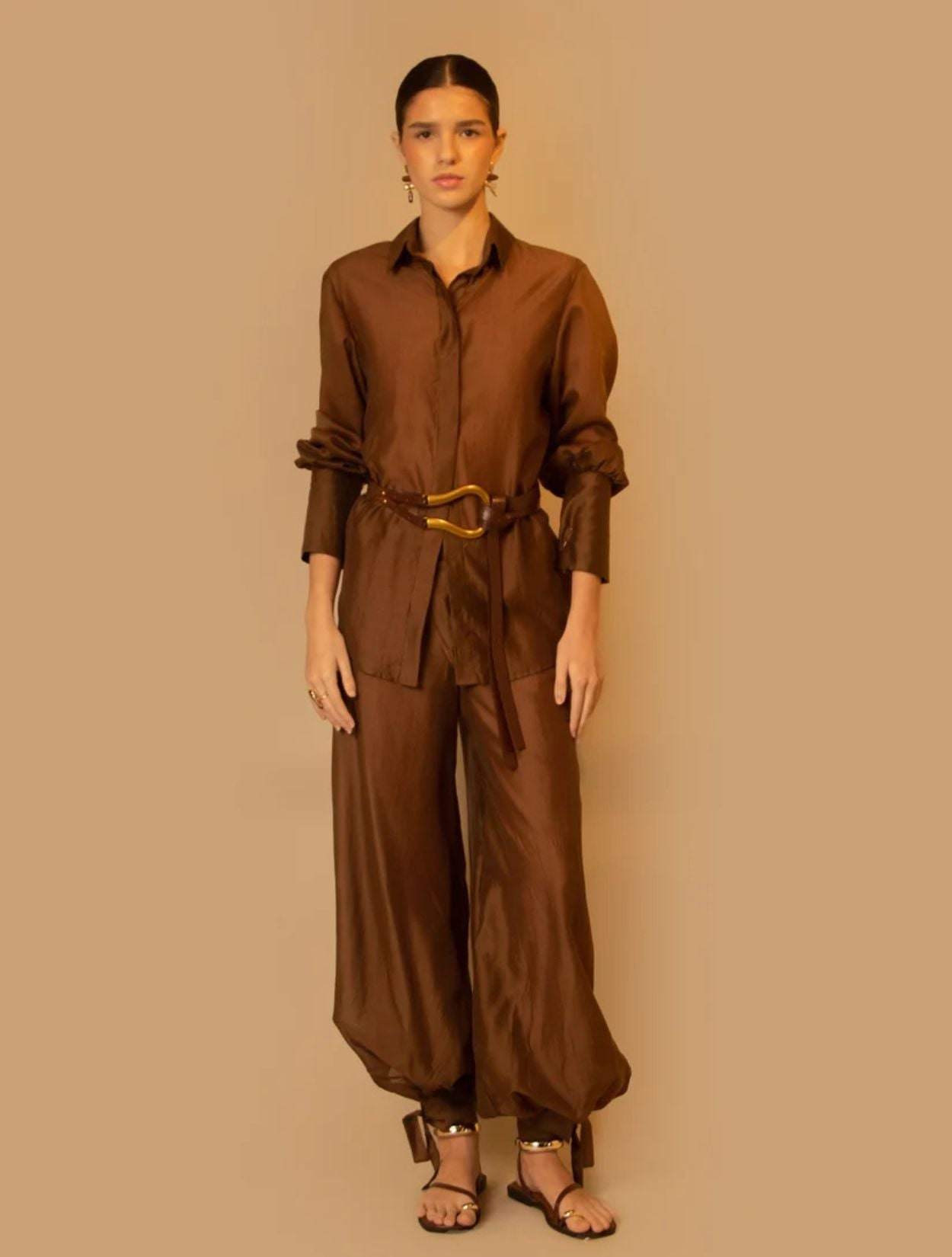 Conjunto de pantalón Terra | Conjunto Elegante para Mujer en Organza Algodón