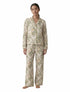 Set de pijama azul de viscosa con camisa y pantalón modelo Botanical Script de la marca Alma Sleepwear – Ropa de descanso de lujo y sleepwear de autor hecho en Colombia | Casa Precis, Concept Store
