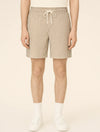 Short de Rayas Blanco y Café en Fibras Naturales de Silueta Relajada de la marca colombiana Pardo x Casa Precis, Concept Store