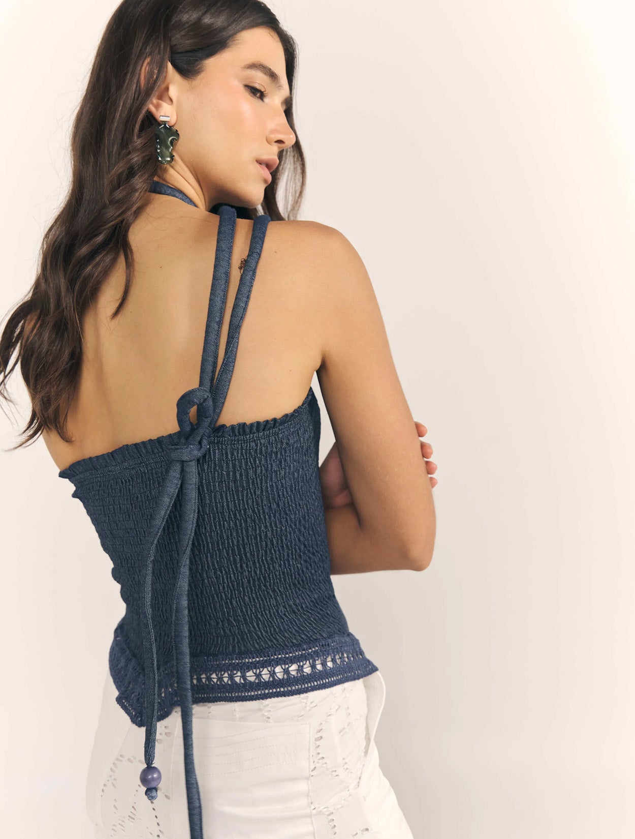 Caperea Top | Top Chambray Índigo de Zierra Leona
