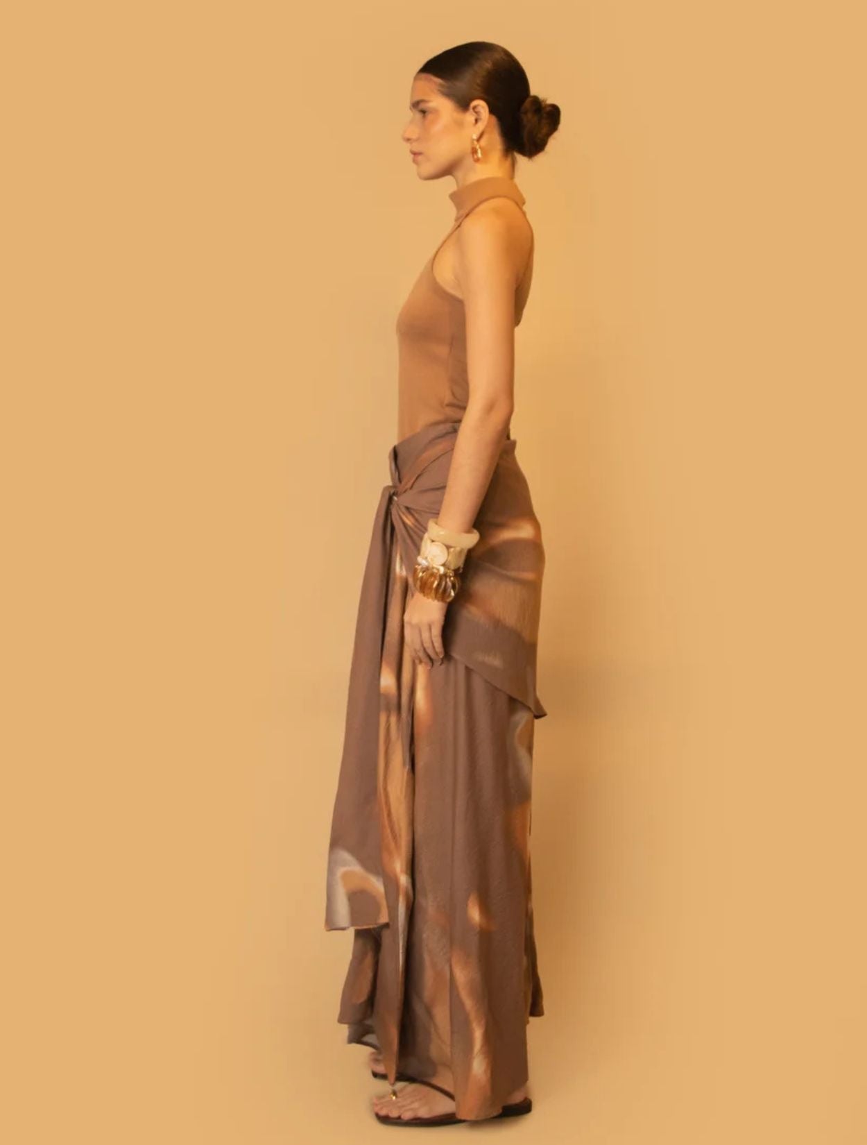 Falda Aborea Crepe Degradado de Algodón Egipcio | Falda Elegante para Mujer