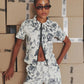 Ink Floral Zip Up Top | Top con Cierre y Estampado Floral | Seasonal