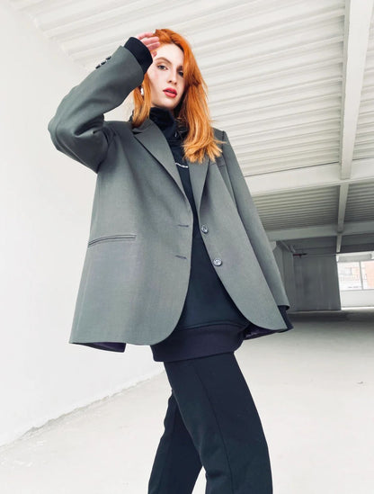 Blazer Oversized Amsterdam Gris | W Studios