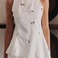 Chaleco Vest Denim Ivory con apliques de lentejuelones de la marca Diana Buelvas en mezclilla premium marfil de diseño de autor – Chaleco de lujo hecho en Colombia | Casa Precis, Concept Store